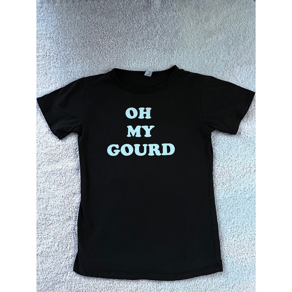 Oh My Gourd Graphic Tee Black Short Sleeve Halloween Fall Pumpkin T-Shirt XS